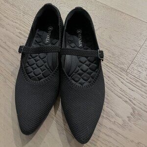 Women's Mary Jane,  Pointed Toe, Black, Size 37